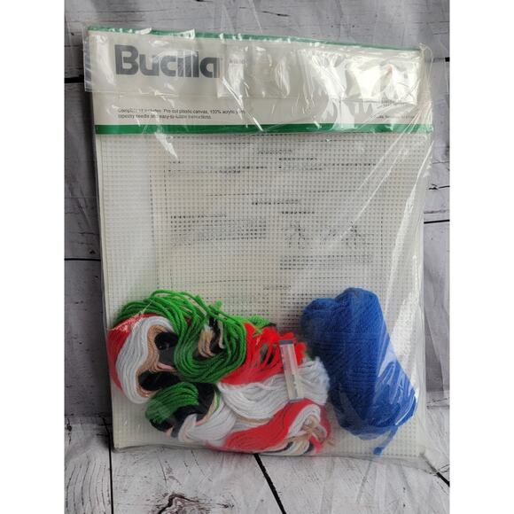 Bucilla Blue Christmas Coasters Set of 7 Pre-cut Plastic Canvas #61080 New - Picture 4 of 4